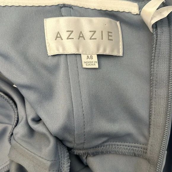 Azazie Dusty Blue Maxi Dress Gown Size A8 NWT - Picture 14 of 16